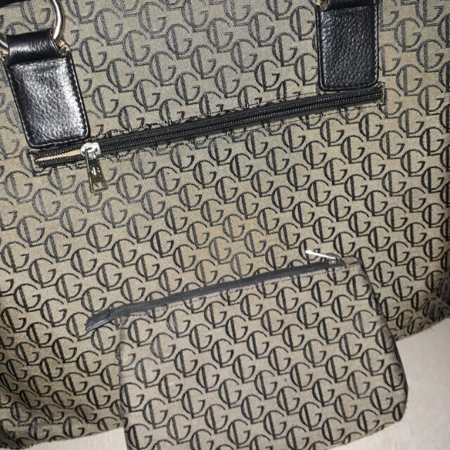 Guy Laroche Black/Gray Monogram Tote Bag at FORZIERI