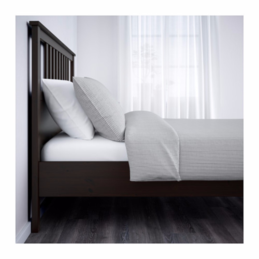 IDANÄS Bed frame, dark brown/Luröy, Queen - IKEA
