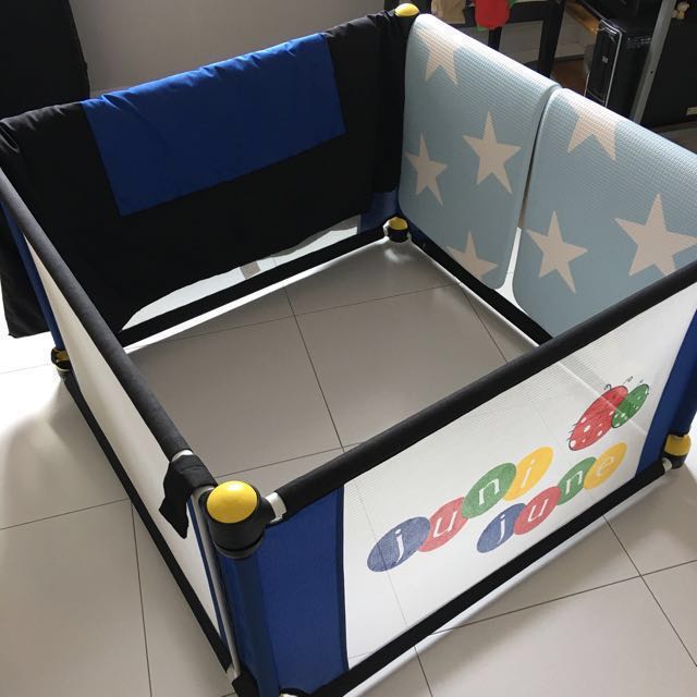 Juni June Play Yard Playpen With Parklon Mats On Carousell