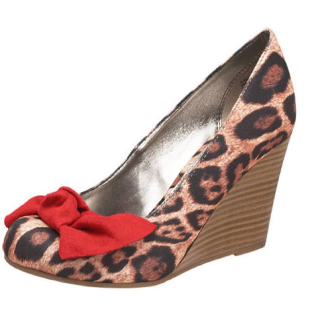 women's leopard wedge shoes