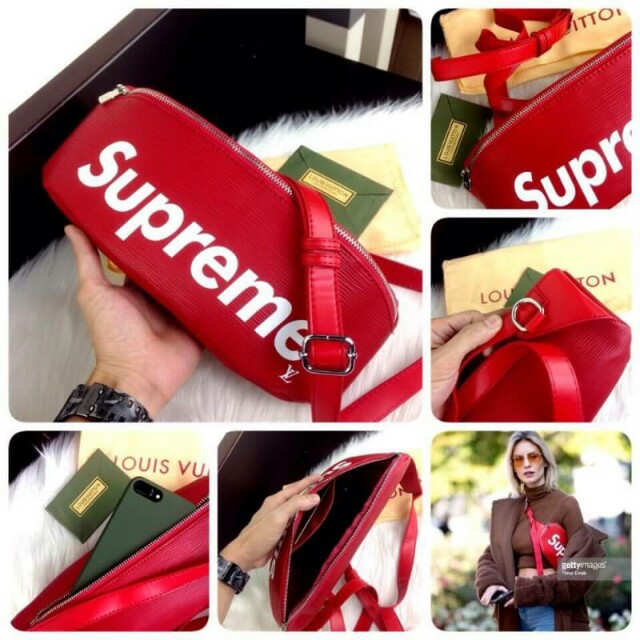 Jual DISKON Tas LV Louis Vuitton Supreme Epi Leather Red Bumbag