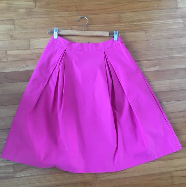 hot pink jean skirt