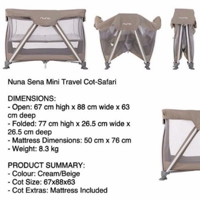 Mini nuna baby cot, Babies & Kids, Going Out, Strollers on Carousell
