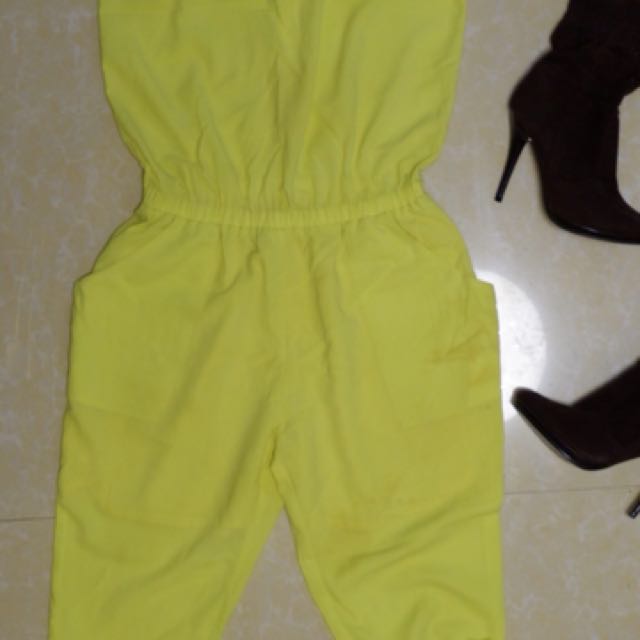 yellow and green jumpsuit