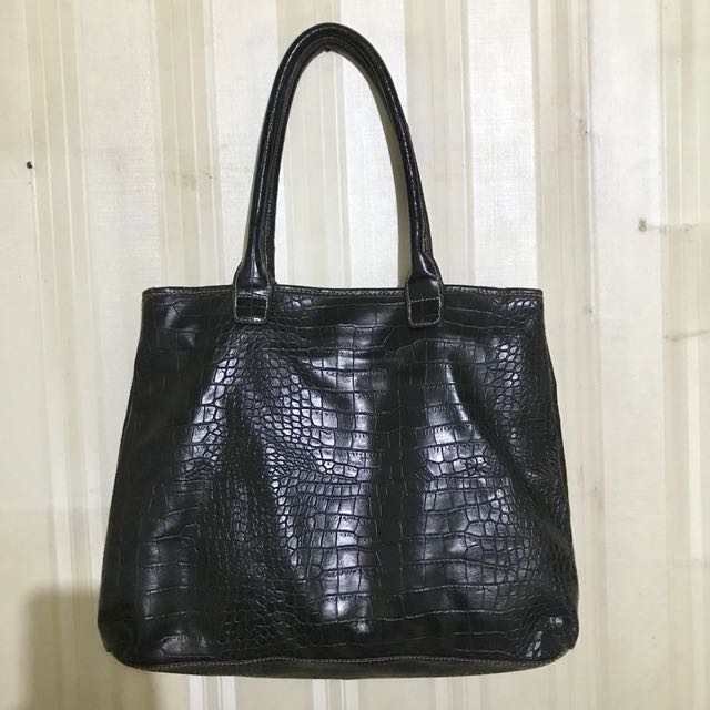 Nine west crocodile leather tote