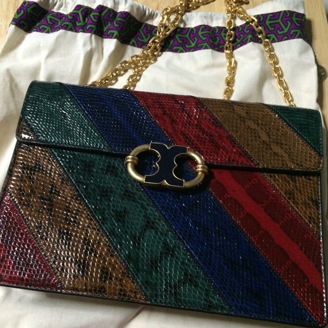 Tory burch gemini link snake shoulder bag hot sale