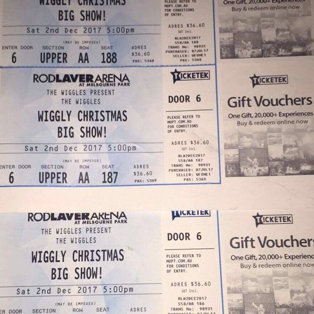 Wiggles Melbourne Concert, Tickets & Vouchers, Concerts on Carousell