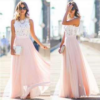 [PO] Lace Chiffon Long Dress