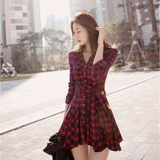 [PO] Red Checkered Dress