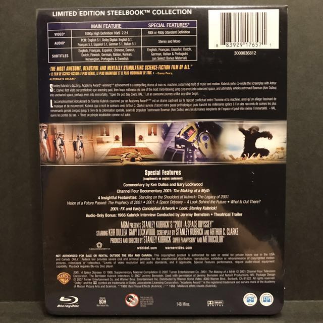 2001 A Space Odyssey Blu Ray Limited Edition Steelbook Canada Music Media Cds Dvds Other Media On Carousell