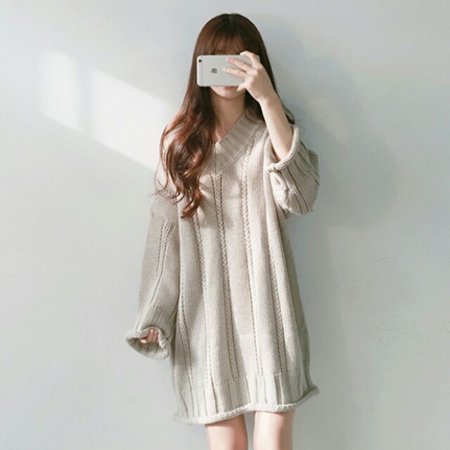 sweater dress korean