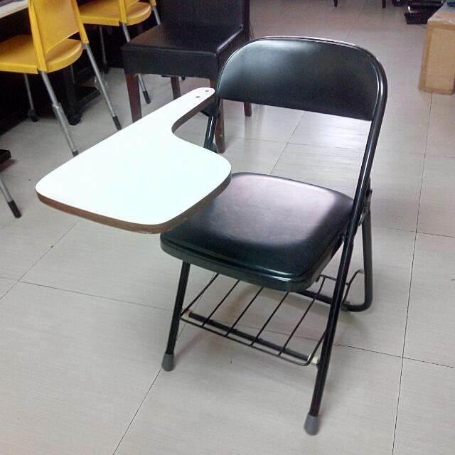A384 Foldable Chair With Writing Table Attached Furniture
