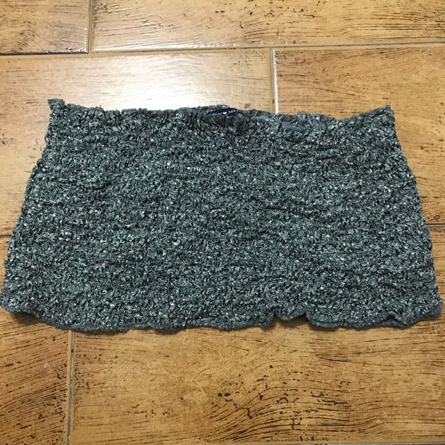 green smocked tube top