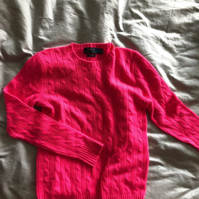 Ralph lauren hotsell pink cashmere sweater