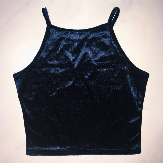 Velvet halter top clearance