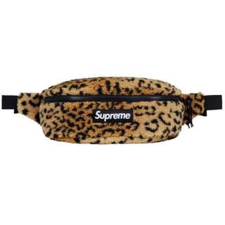 Supreme Leopard Fleece Waist Bag