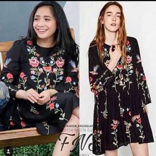 Zara embroidery flower dress (authentic)
