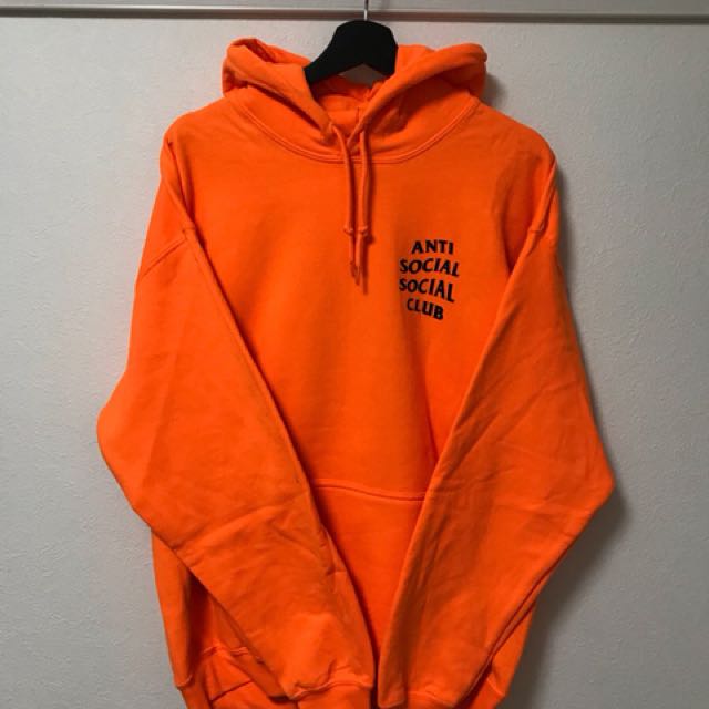 anti social social club orange hoodie