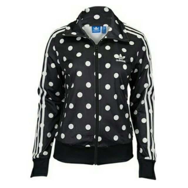 black and white polka dot adidas jacket