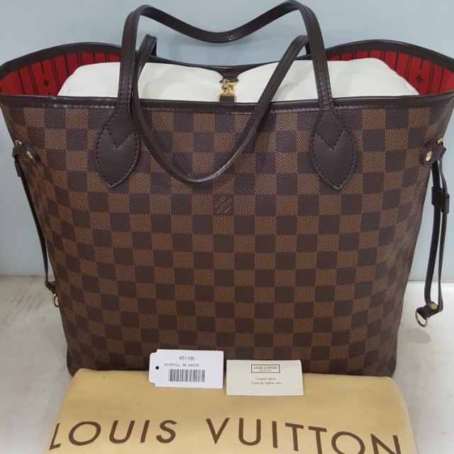 LV Never Full Damier MM size, Luxury, Bags & Wallets on Carousell