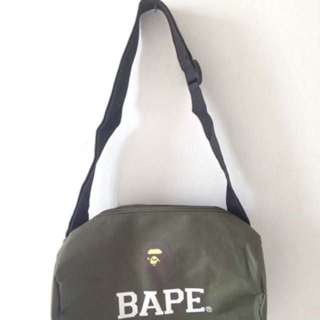 bape duffle bag green