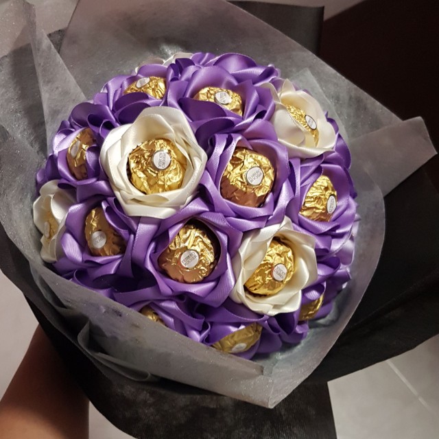 Birthday Bouquet Ferrero Rocher Chocolate Bouquet Gardening Flowers Bouquets On Carousell