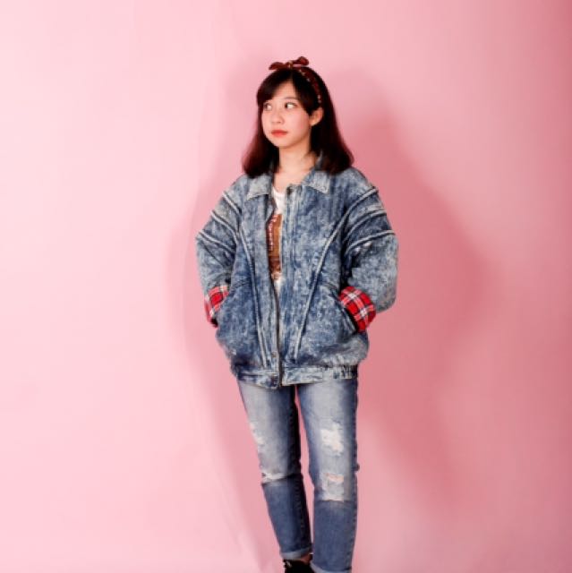 81 Jaket Jeans Model Bomber Terbaru
