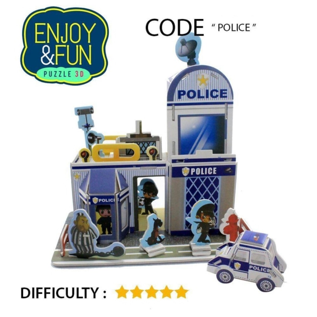 Neo 3D Puzzle Police Station Mainan Anak Edukatif Toys