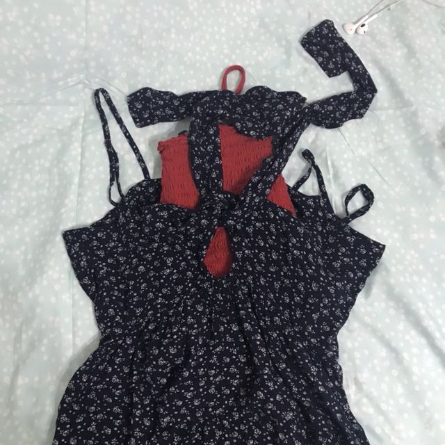 NWT Brandy Melville Brooke Navy Floral Dress Women s Fashion Tops Sleeveless on Carousell