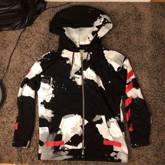 Off-white liquid spots size Men's Fashion, Tops & Sets, Hoodies on Carousell