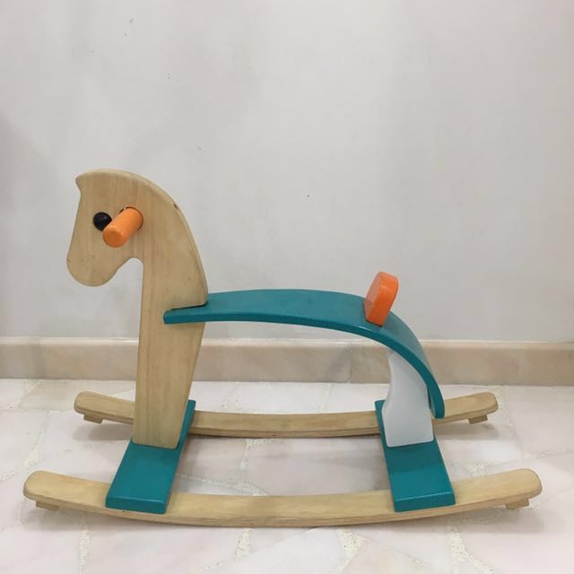 Plan Toys Wooden Rocking Horse Used Babies Kids Plan Toys Wooden Rocking Horse Used Babies Kids Walkers On Carou