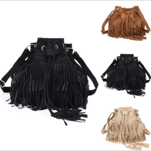 TIE TOP BUCKET BAG WITH TASSELS SULTANAHMET SUMMER main image 0