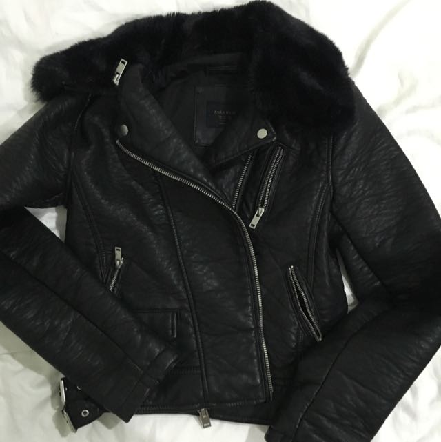 Zara Leather Jacket Women S Fashion Clothes Outerwear On Carou