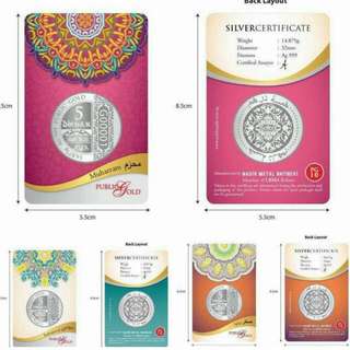 5 Silver Dirham Coins (14.875gm) 999.9 LBMA