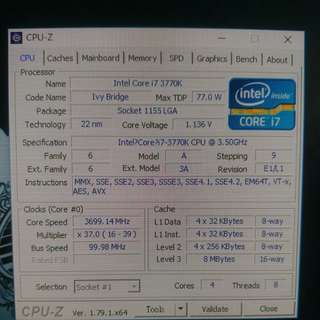 Intel i7 3770k 1155 cpu 連z77底板 msi gd55