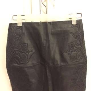 H&M black mini skirt leather