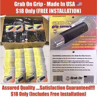 GRAB ON MOTORCYCLE FOAM GRIP COVERS FOR 1.25 TO 1.5 OD BY 4.25 INCH GRIPS