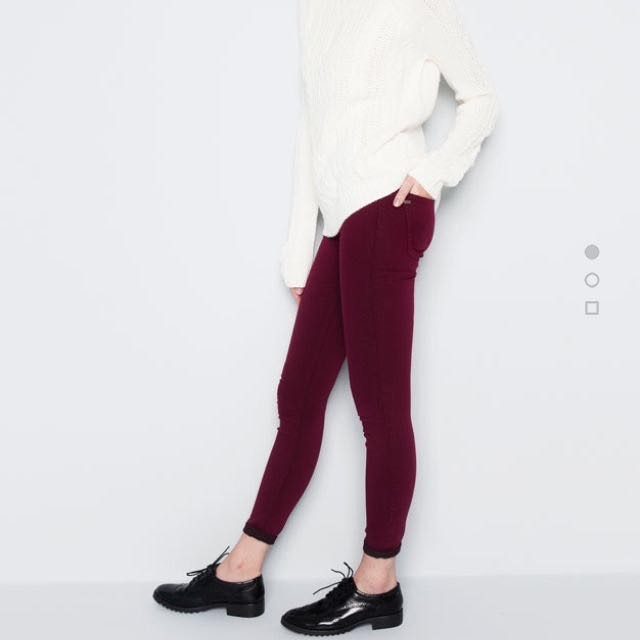 wine coloured jeans