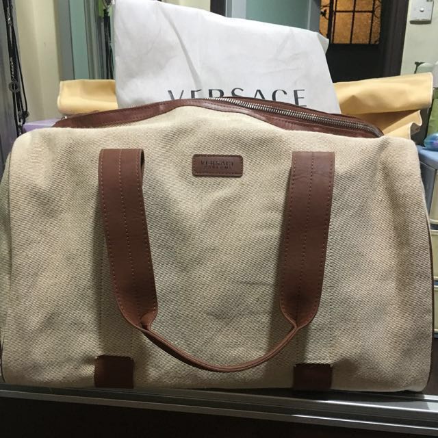 Authentic Versace Parfums Men Weekender Duffle Gym Bag, Men's Fashion