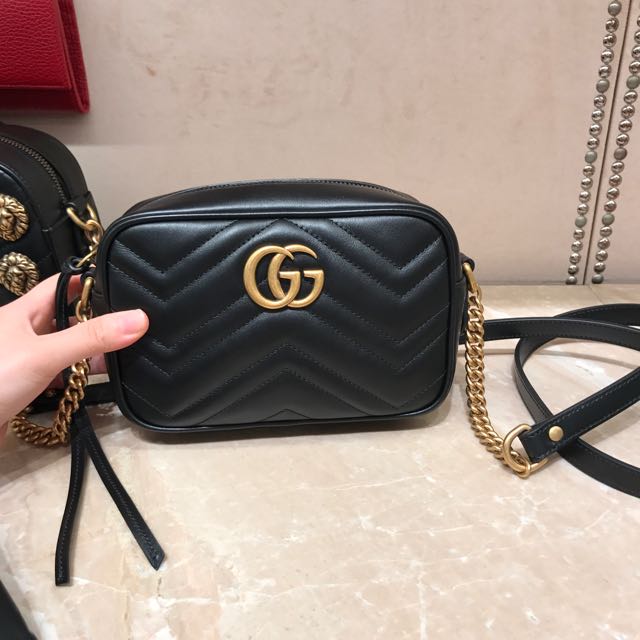 *Closed*Gucci GG marmont Matelasse Mini Bag Black, Women&#39;s Fashion, Bags & Wallets on Carousell