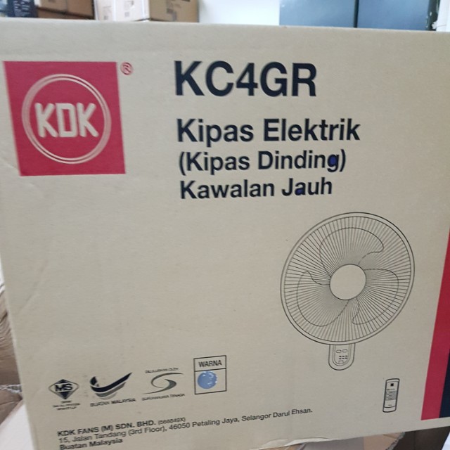 black kdk wall fan, remote control 16" kc4gr, Furniture & Home Living