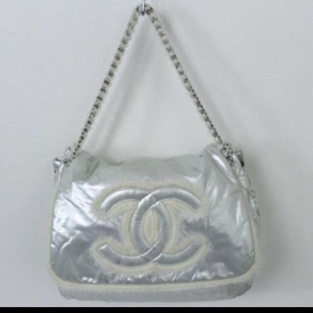 Chanel Vinyl Arctic Polar Ice Accordion Flap Bag