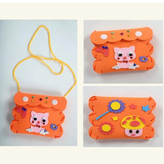 DIY 3D EVA Foam Sticker Cartoon Wallet Purse Kids Child Craft Toy Kits