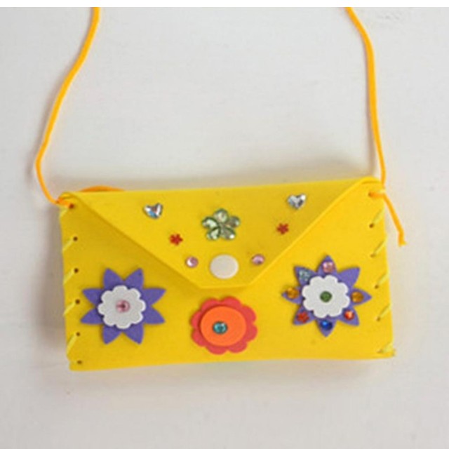 DIY 3D EVA Foam Sticker Cartoon Wallet Purse Kids Child Craft Toy Kits