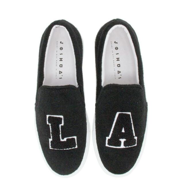 Joshua Sanders LA black felt slip ons blackfridaysale Men s Fashion Footwear Dress Shoes on Carousell