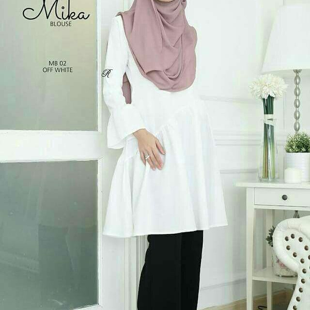 Byreefa Rania Blouse Ropol Bawah Baju Muslimah Fashion Nursing Butang Tangan Baju