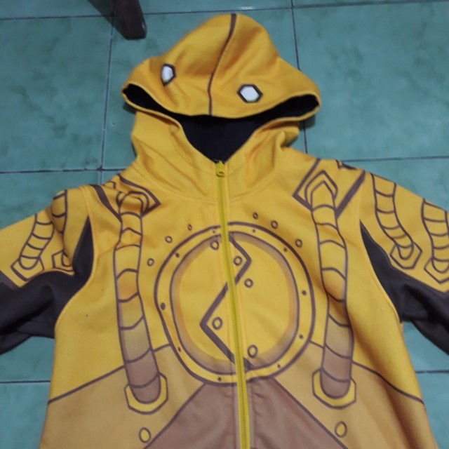 League of Legends Blitzcrank Hoodie Jacket Full Zip Yellow Mens Unisex XL NWOT