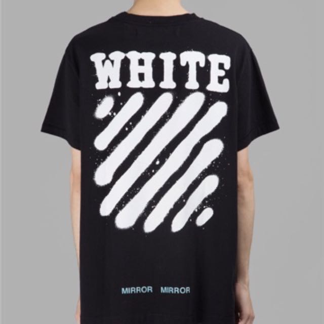 Virgil Abloh Off White Tshirt diagonal spray tee, Men's Fashion, Tops ...