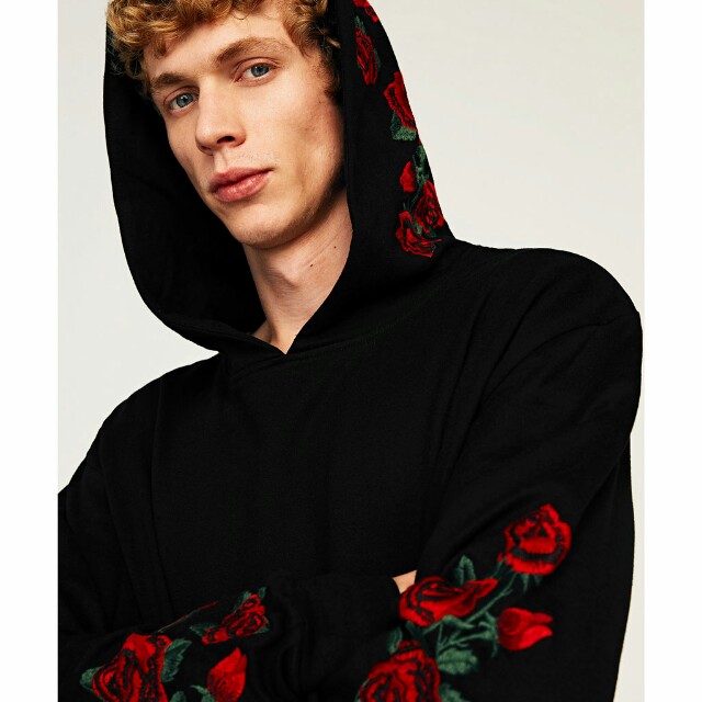 zara floral hoodie