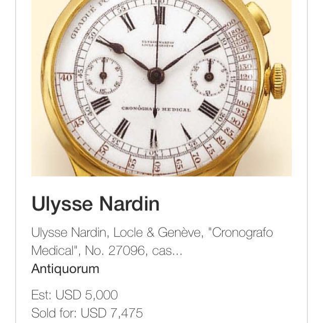 18K Yellow Gold Ulysse Nardin Medical Column Wheel Chronograph